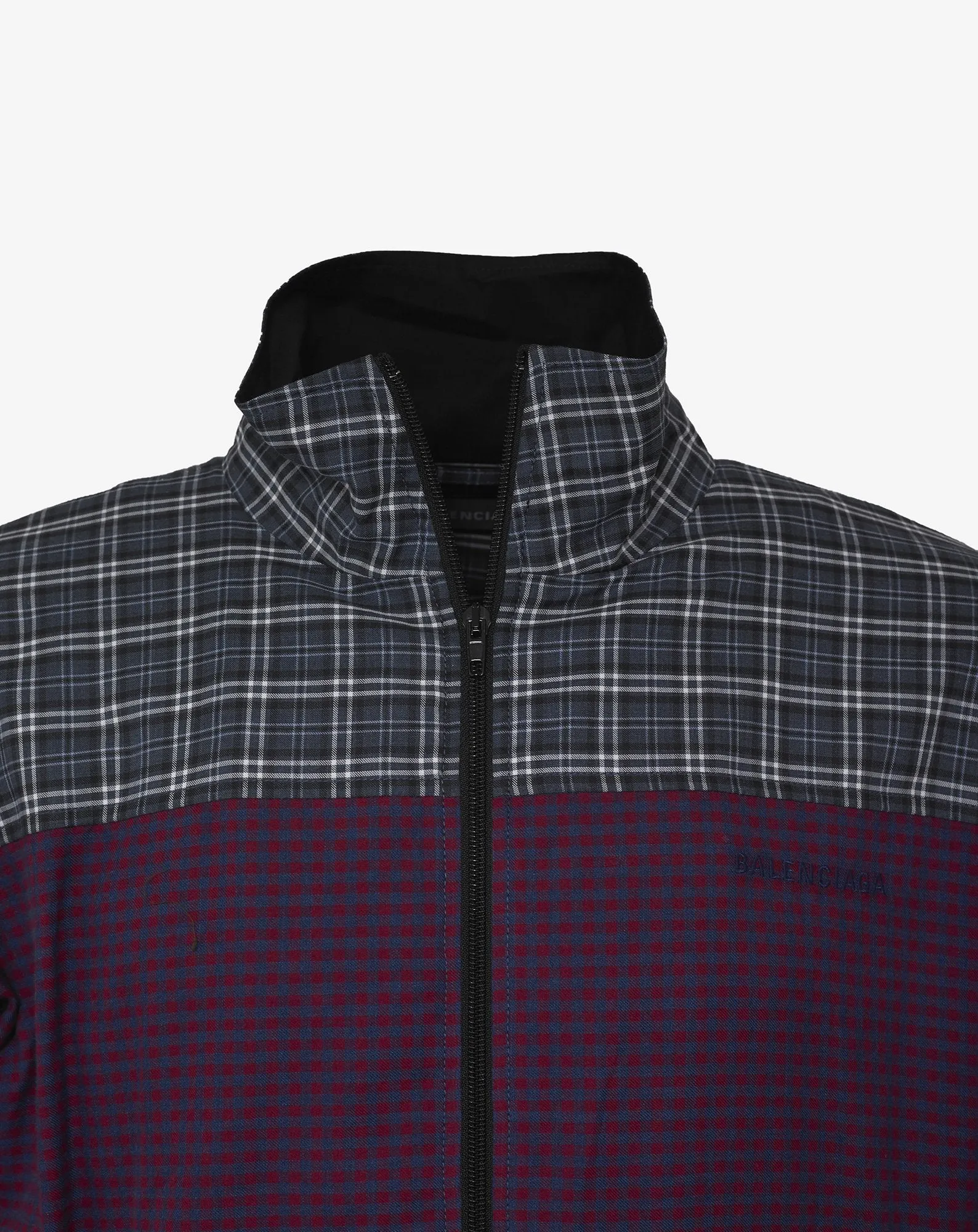 Poplin 80s Check Zip Sweatshirt -