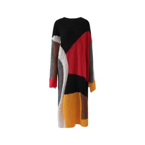 Pre Order:  Color Block Splicing Knitted Dress