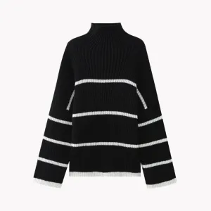 Pre Order:  Striped Turtleneck Knit Sweater