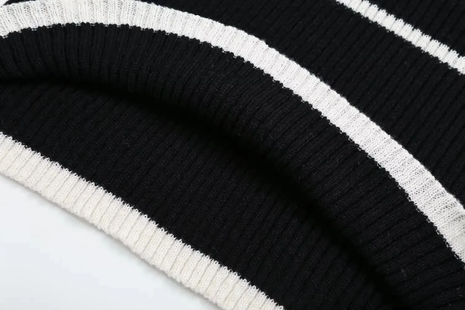 Pre Order:  Striped Turtleneck Knit Sweater