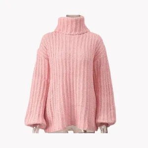 Pre Order:  Turtleneck Crochet Knit Sweater