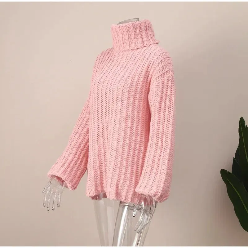 Pre Order:  Turtleneck Crochet Knit Sweater