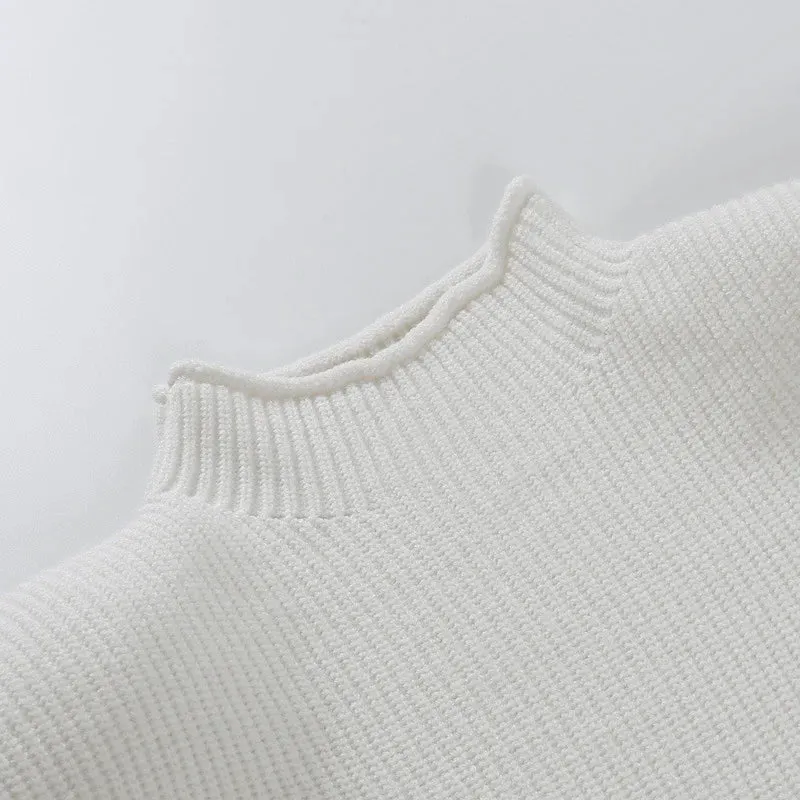 Pre Order:  Turtleneck Sleeveless Knitted Sweater