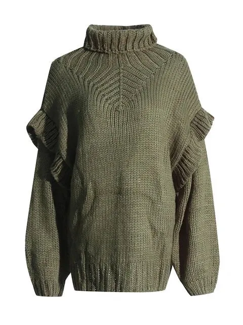 Pre Order:  Winged Sleeves Turtleneck Knit Sweater