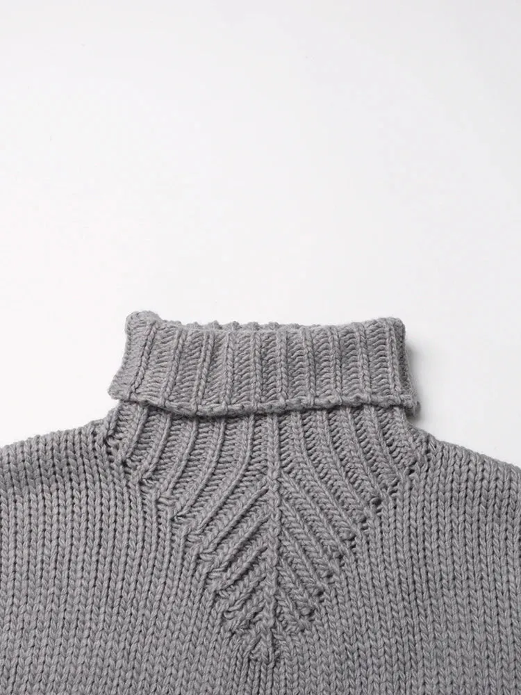 Pre Order:  Winged Sleeves Turtleneck Knit Sweater