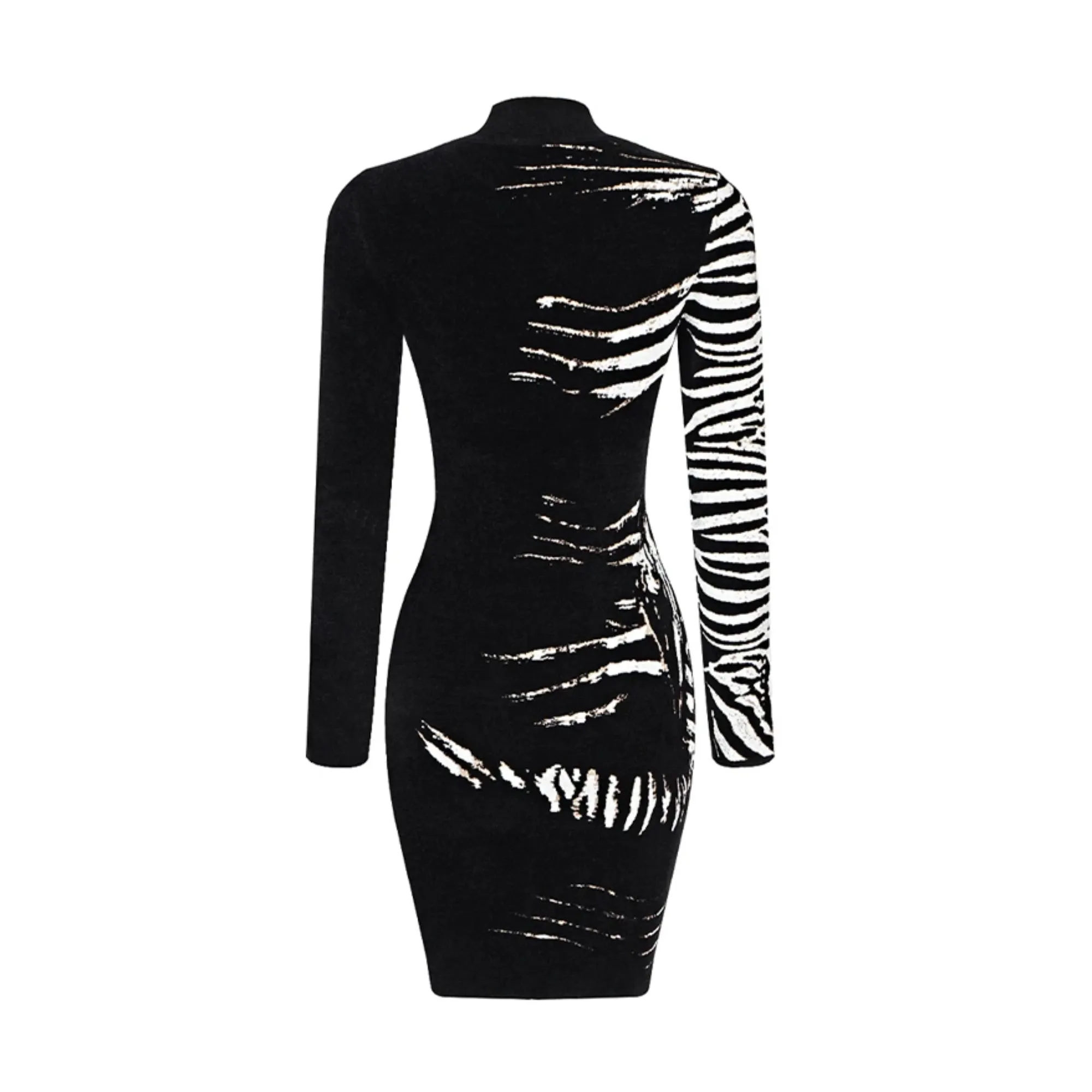 Pre Order:  Zebra Pattern Long Sleeves Mini Dress