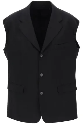 Raf simons sleeveless blazer in stretch wool