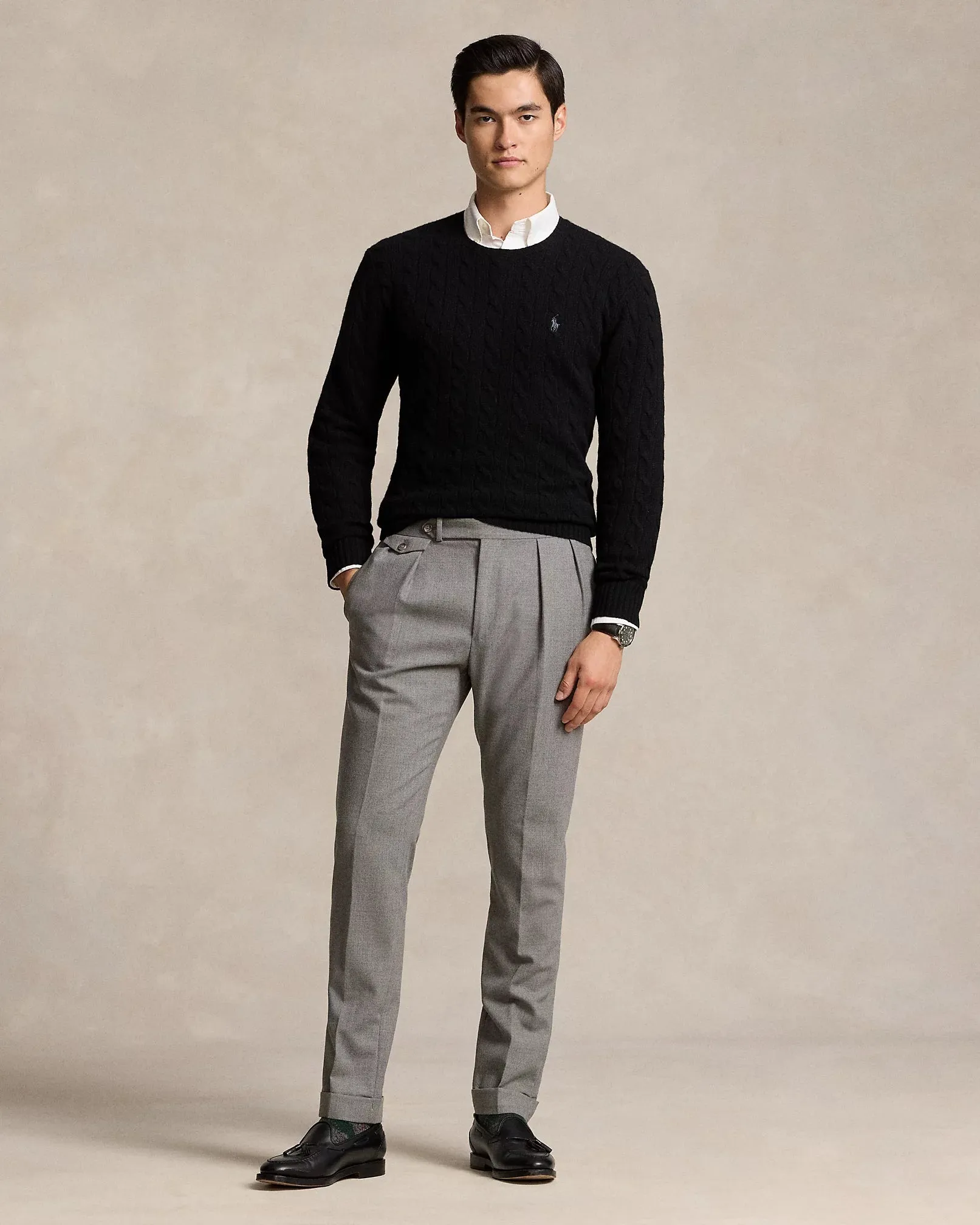 Ralph Lauren Cable-Knit Wool-Cashmere Jumper | Black