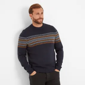 Reece Mens Knitted Jumper - Dark Indigo