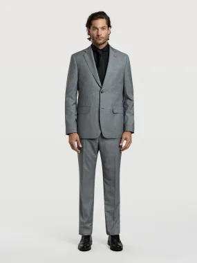 Regular fit 4 seasons sharkskin wool suit