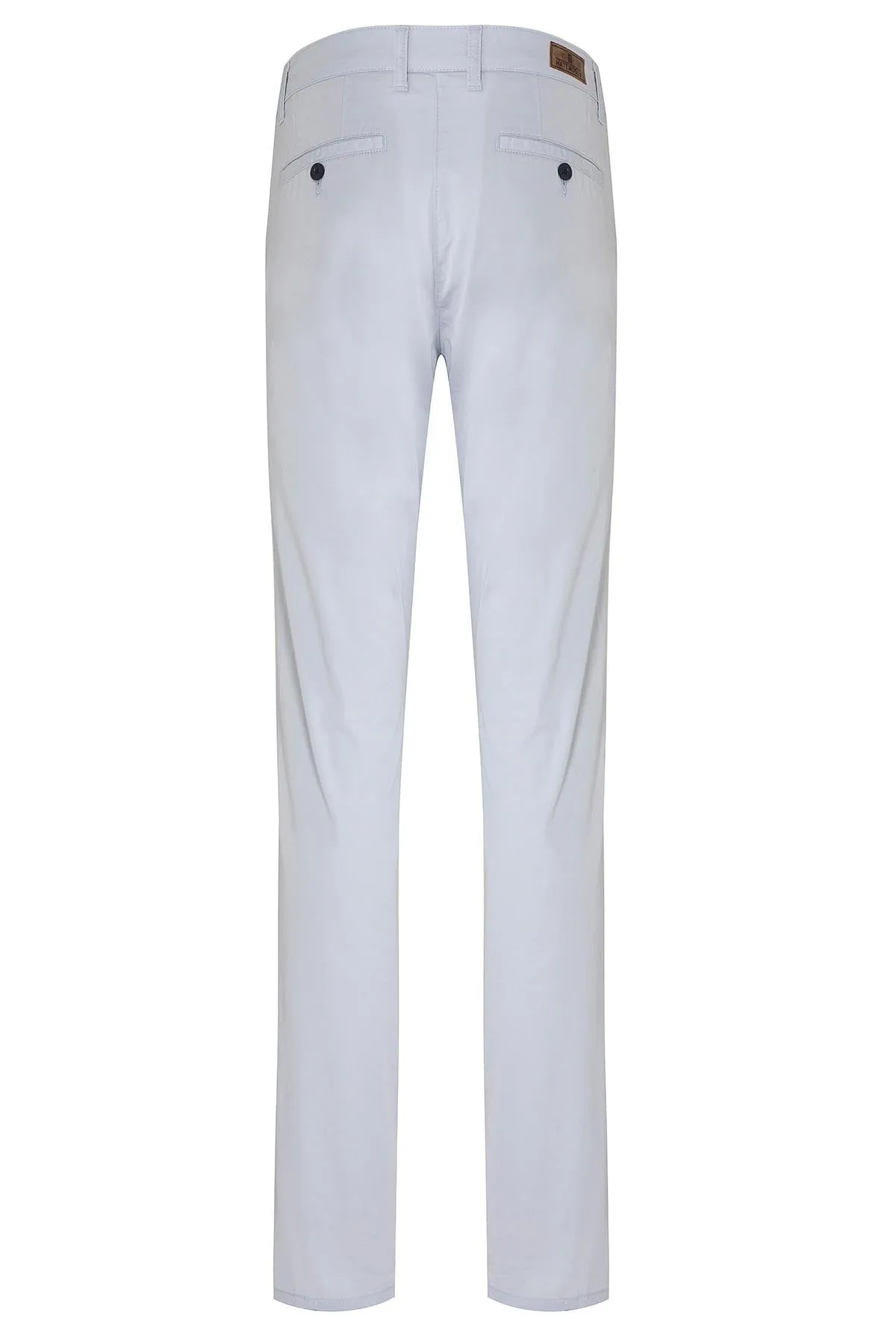 Regular Fit Low Waist Ice Blue Cotton Casual Pants