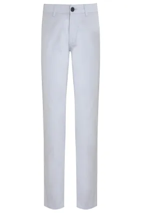 Regular Fit Low Waist Ice Blue Cotton Casual Pants