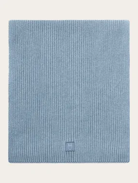 Rib knit scarf - Dusty Blue Melange