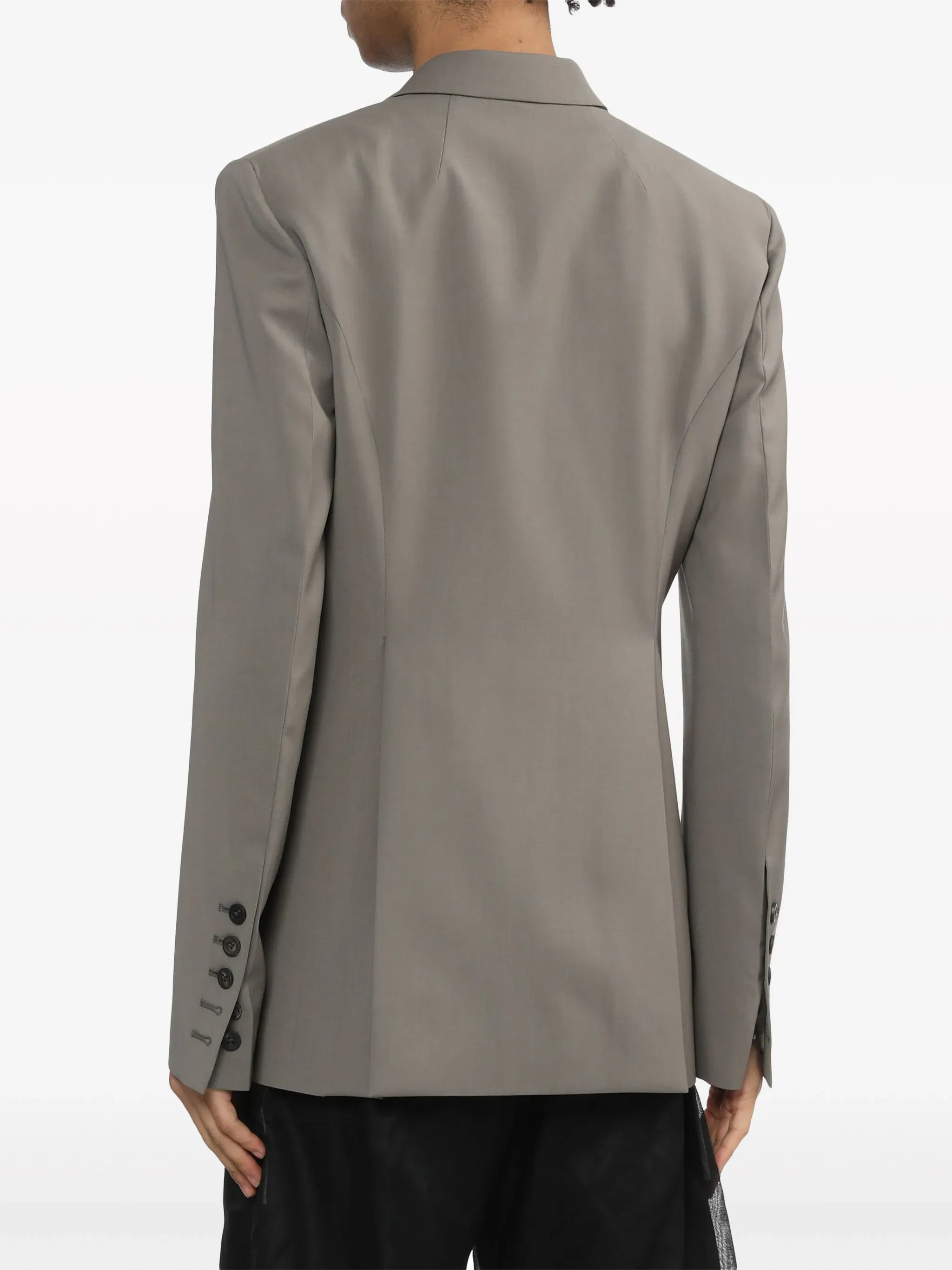 RICK OWENS SINGLE-BREASTED VIRGIN WOOL BLAZER