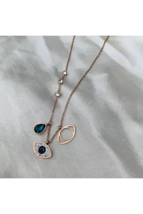 Rose Gold Evil Eye Necklace