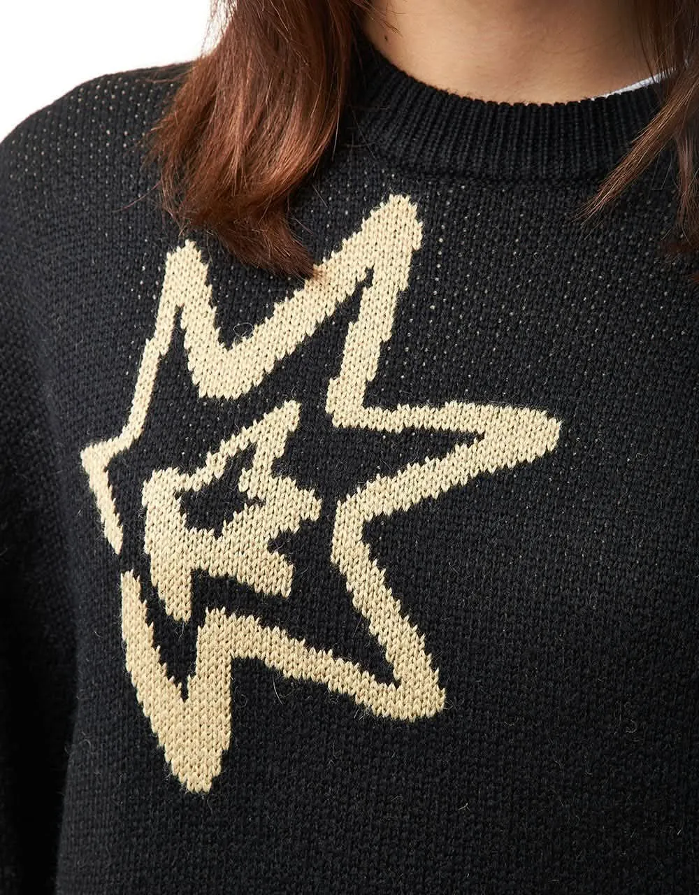 Route One Sparks Knitted Sweater - Black/Natural