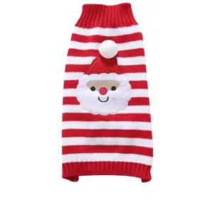 Santa Striped Christmas Pet Sweater