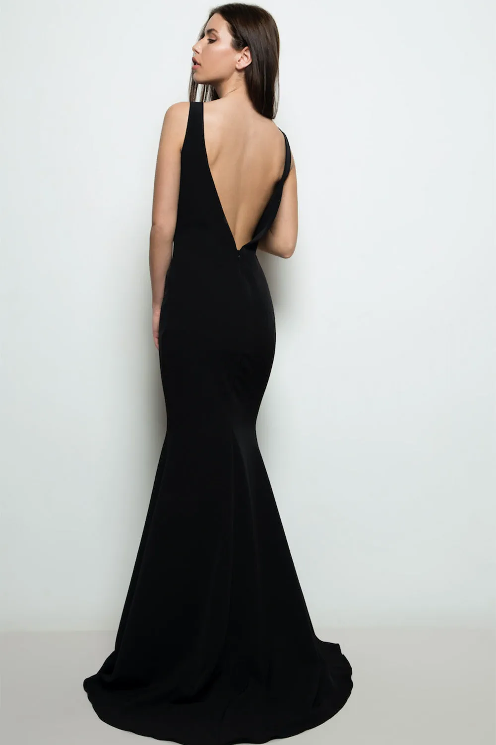 Sanya Black | Backless Mermaid Gown