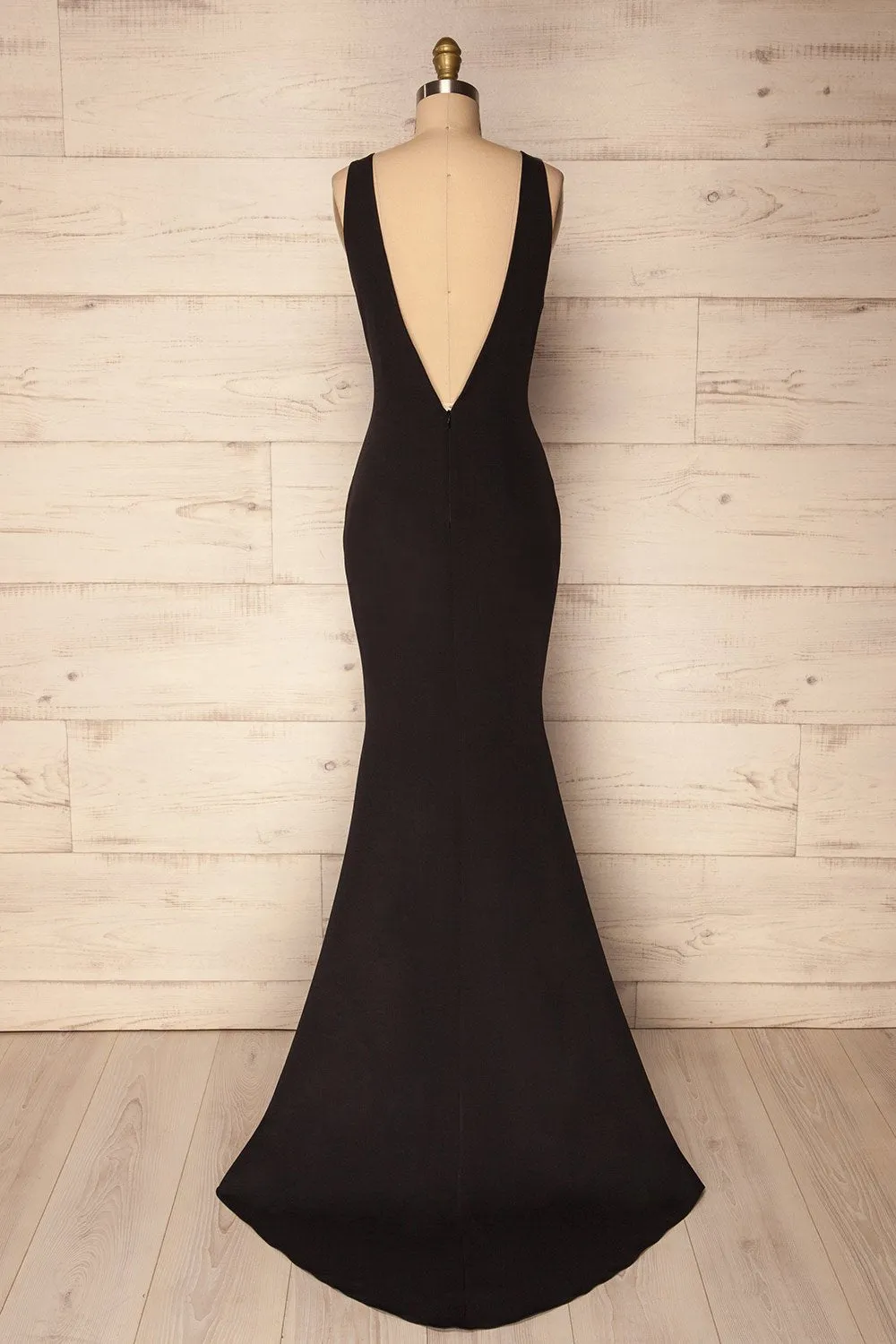 Sanya Black | Backless Mermaid Gown