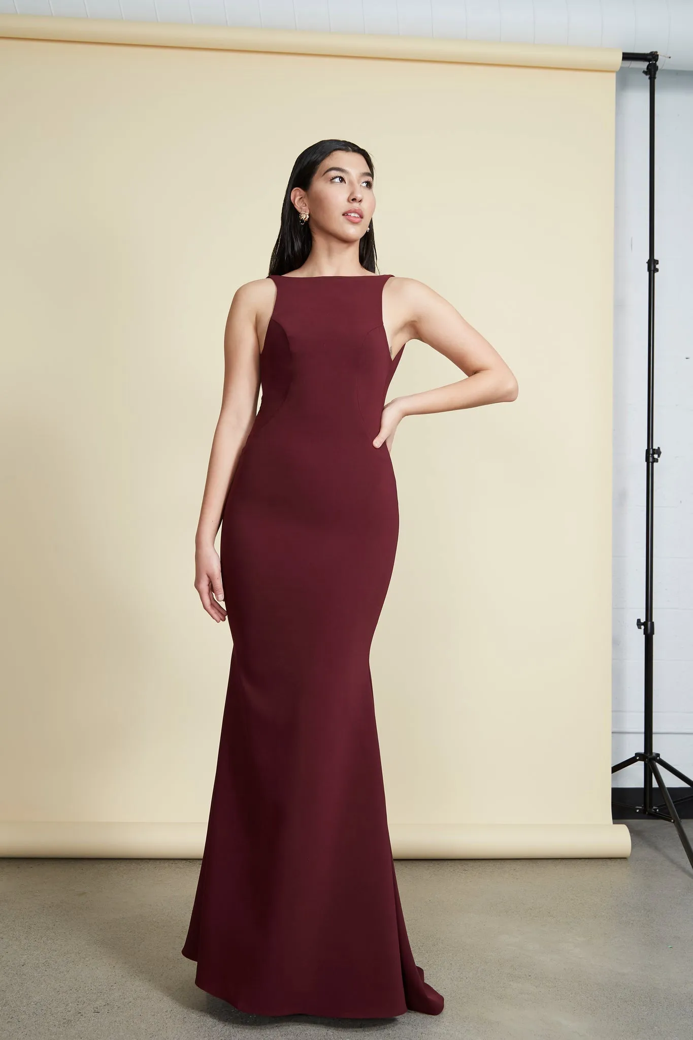 Sanya Burgundy | Backless Mermaid Gown