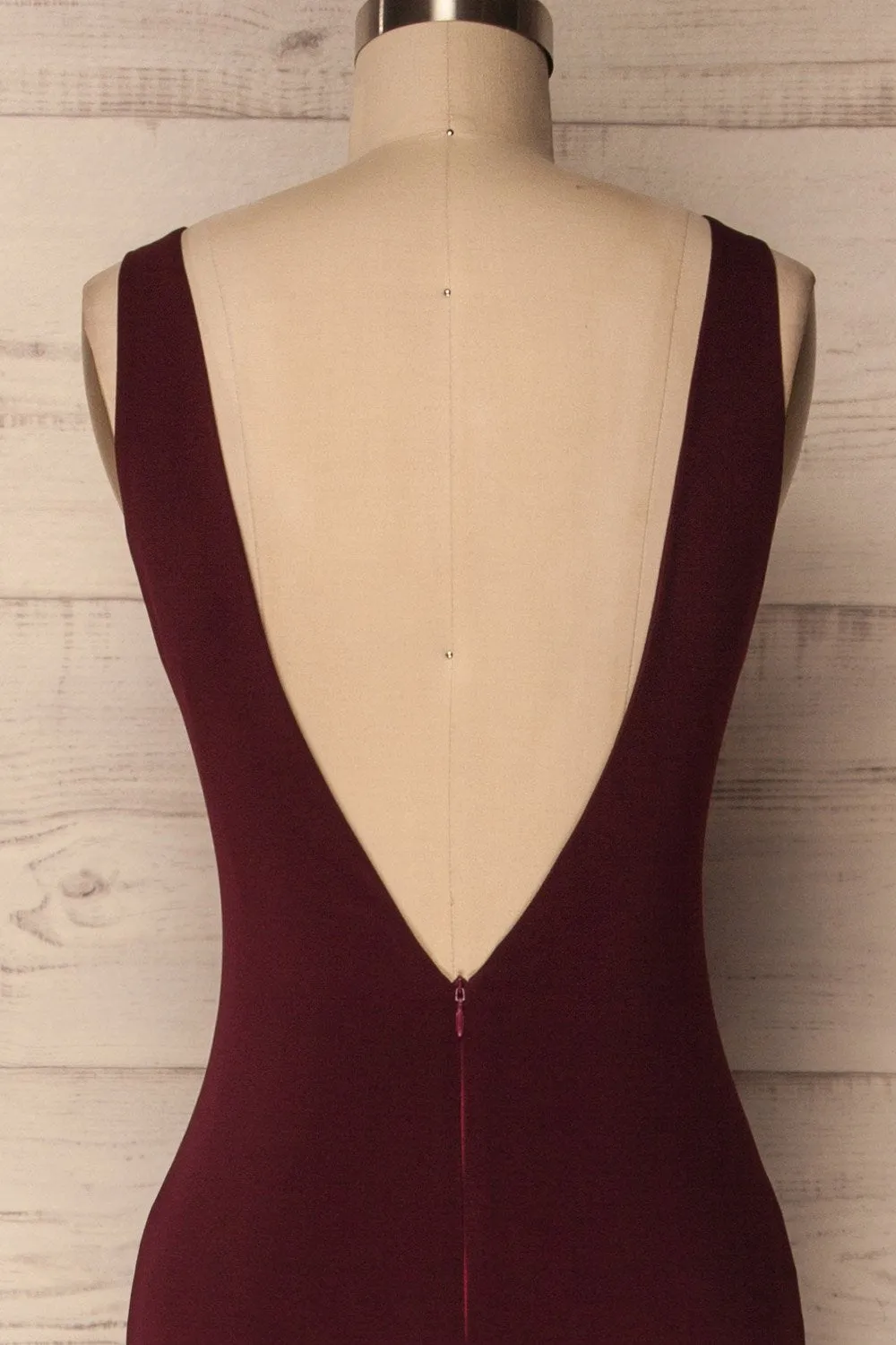 Sanya Burgundy | Backless Mermaid Gown