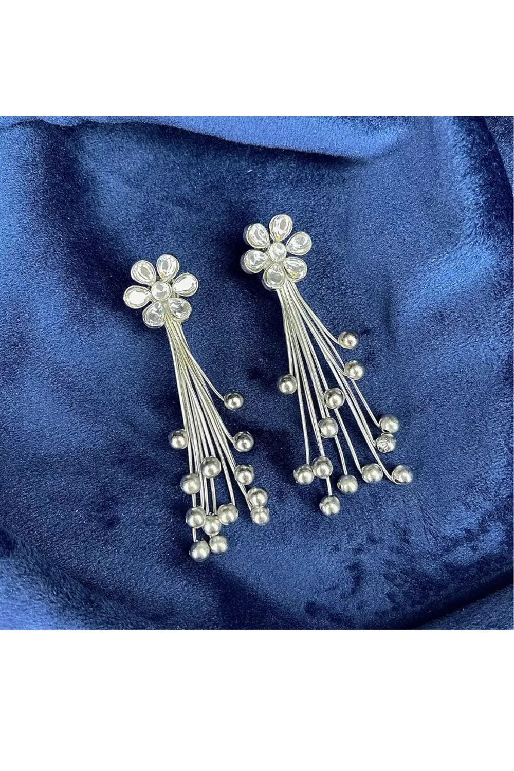 Silver Plated Floral Earrings