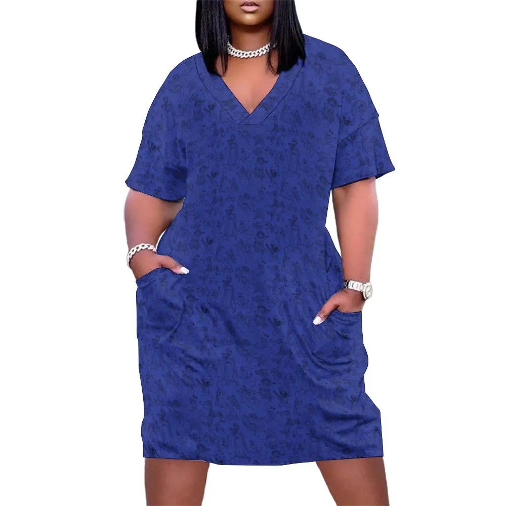 Sketches Women's V-neck Loose Dress With Pockets