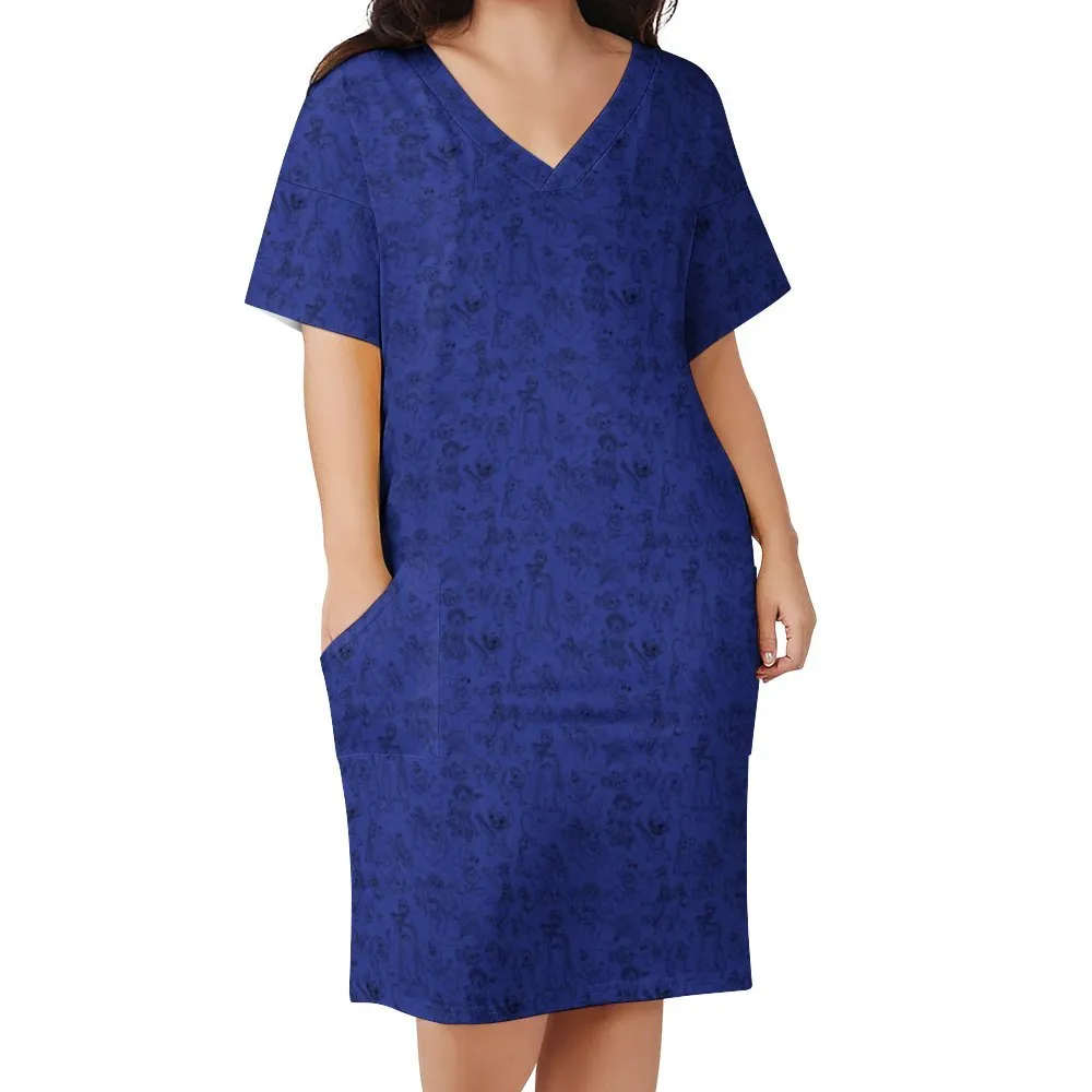 Sketches Women's V-neck Loose Dress With Pockets