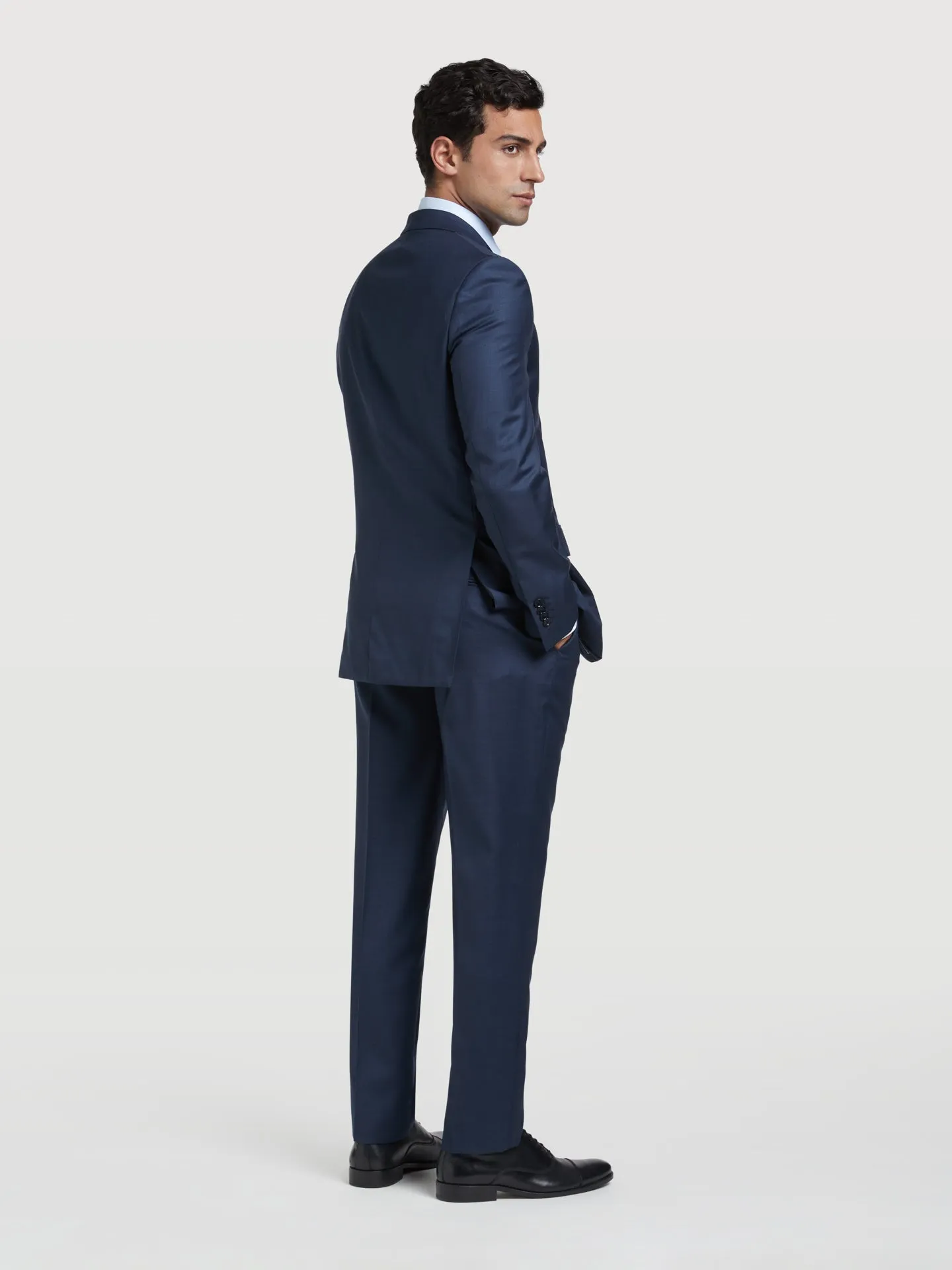 Slim Fit 4 Seasons Sharkskin Suit