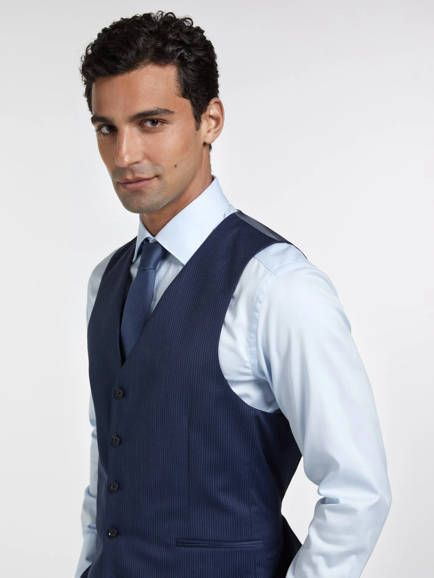 Slim Fit Business Wool Suit With Vest