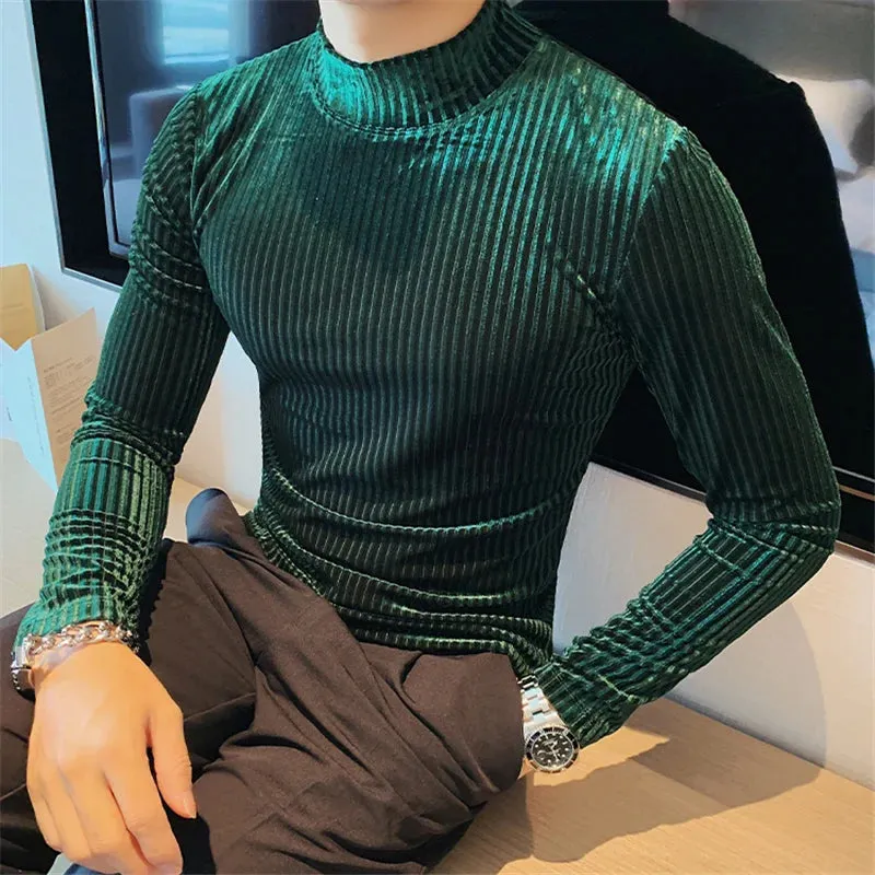 Slim Fit Solid Turtleneck T-Shirt