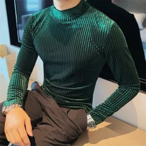 Slim Fit Solid Turtleneck T-Shirt