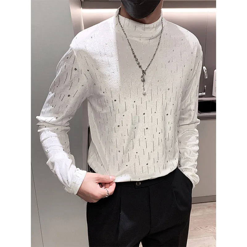 Slim Half Turtleneck Star Bottoming T-shirt