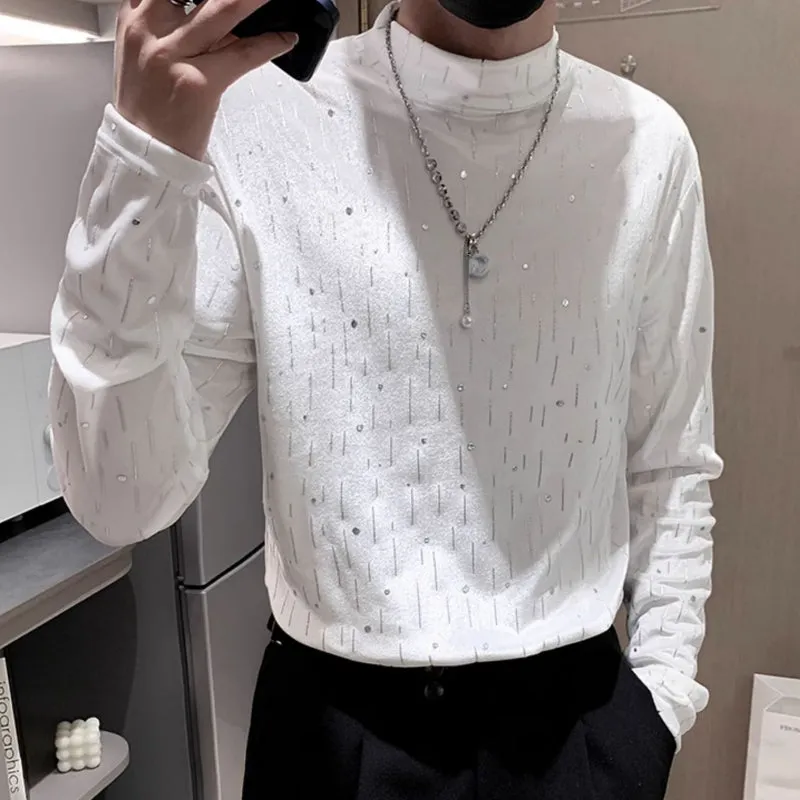 Slim Half Turtleneck Star Bottoming T-shirt