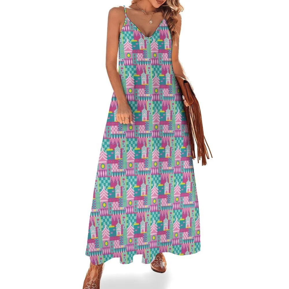 Small World Women's Summer Slip Long Dress