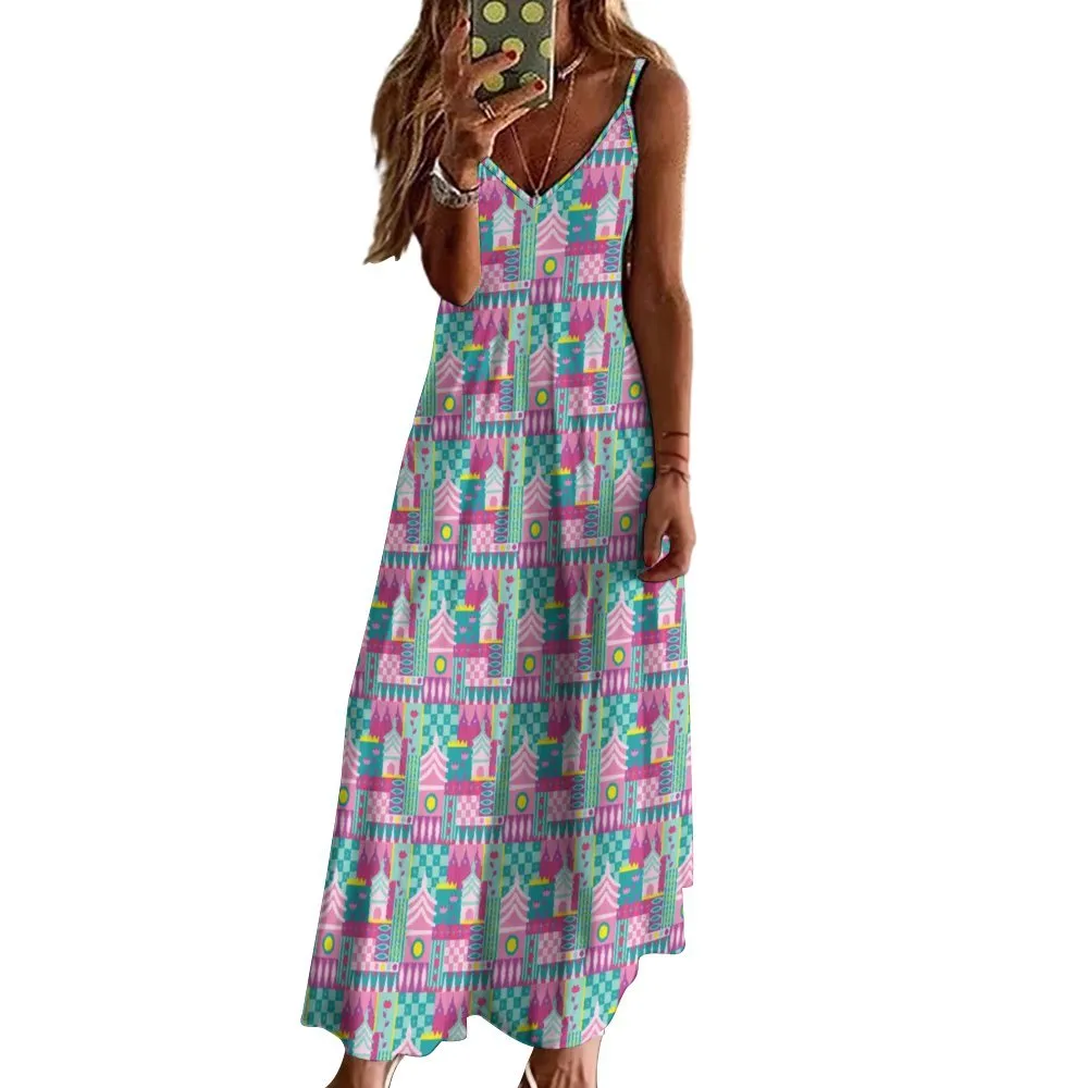 Small World Women's Summer Slip Long Dress