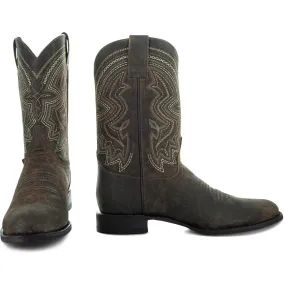 Soto Boots Mens Brown Distressed Leather Cowboy Boots