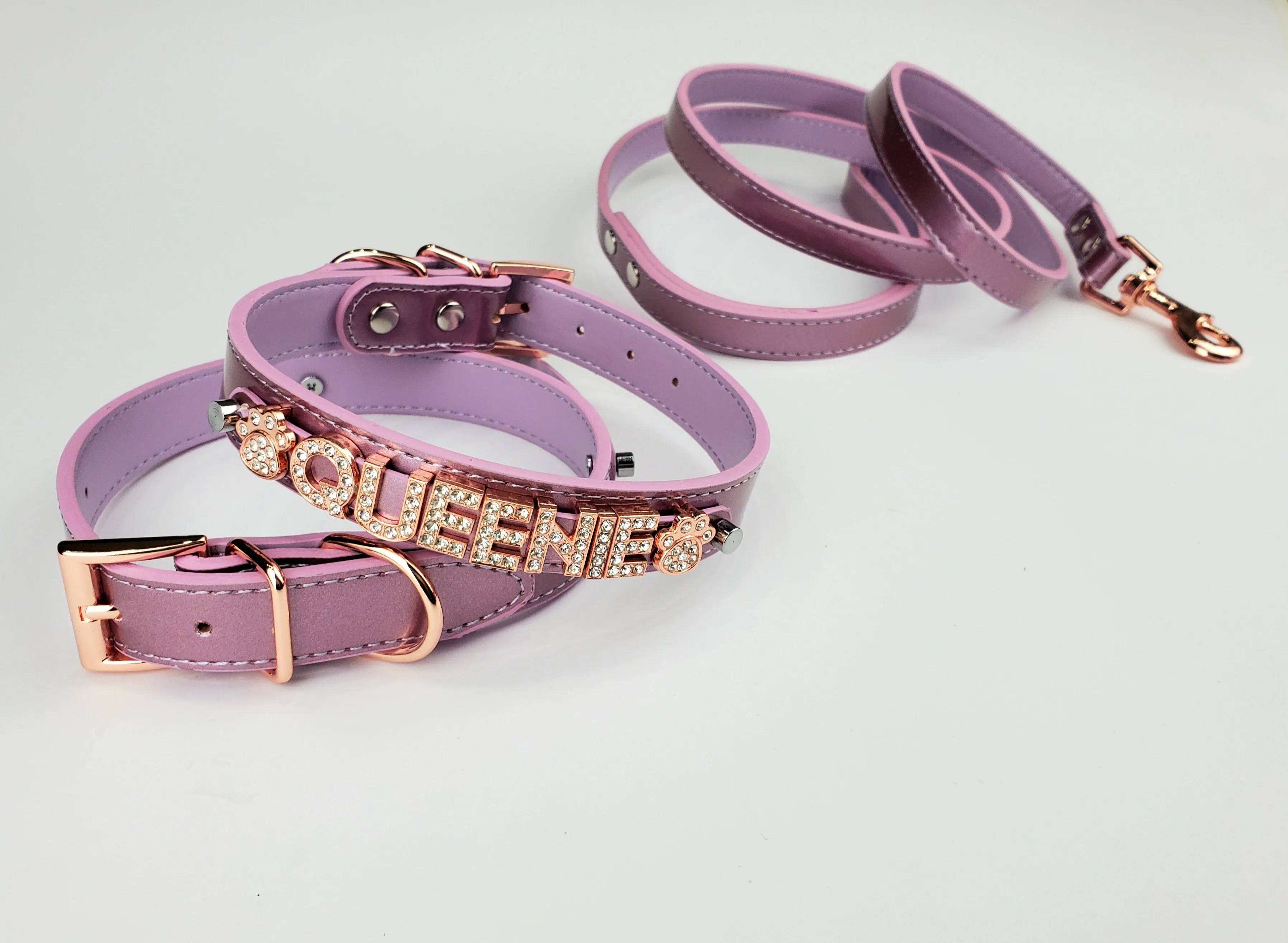 Spacedust Mauve Personalized Pet Collar