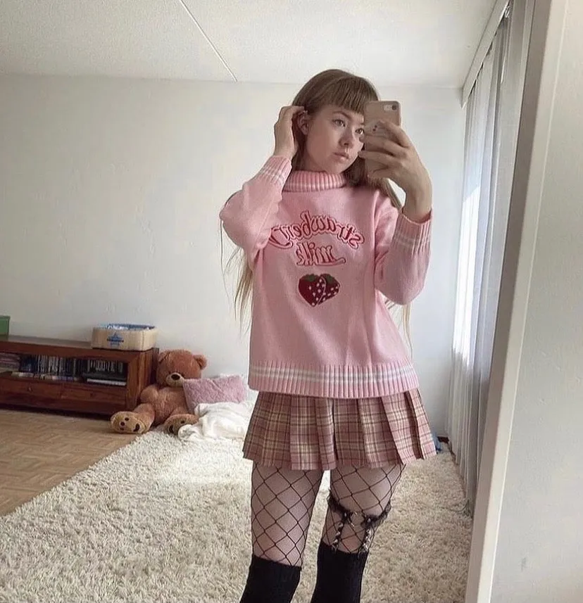 Strawberry Milk Knit Sweater