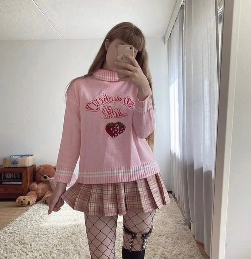 Strawberry Milk Knit Sweater