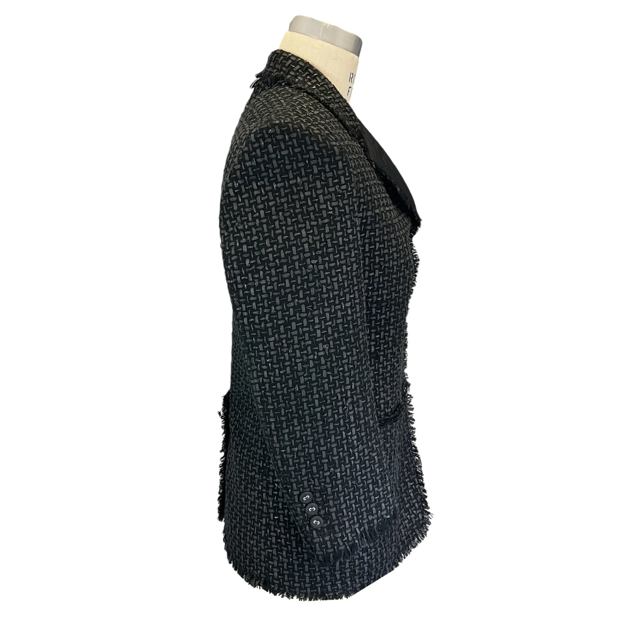 Thom Browne Black / Charcoal Grey Woven Cotton Blazer