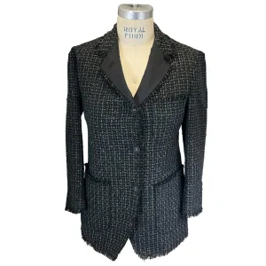 Thom Browne Black / Charcoal Grey Woven Cotton Blazer