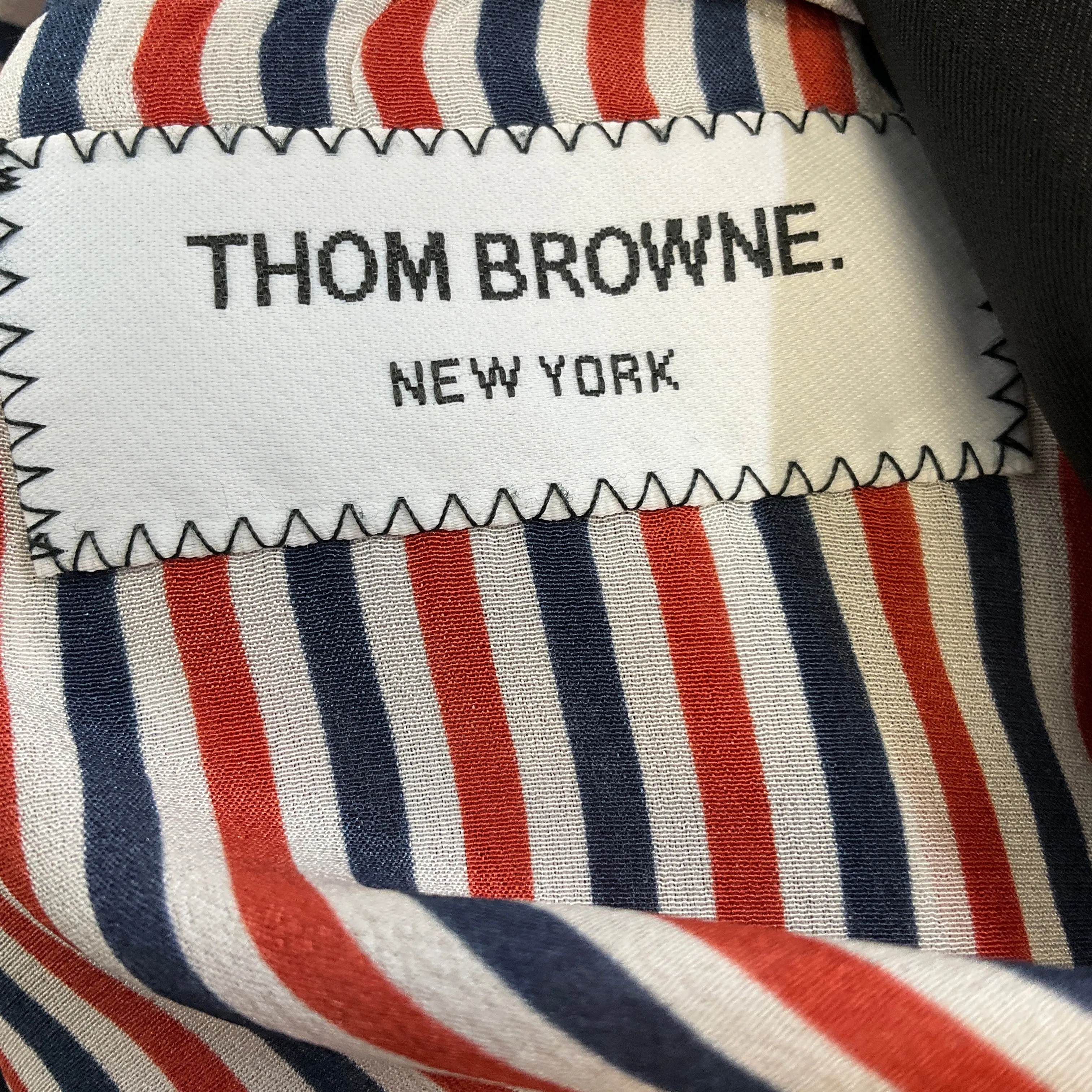 Thom Browne Black / Charcoal Grey Woven Cotton Blazer