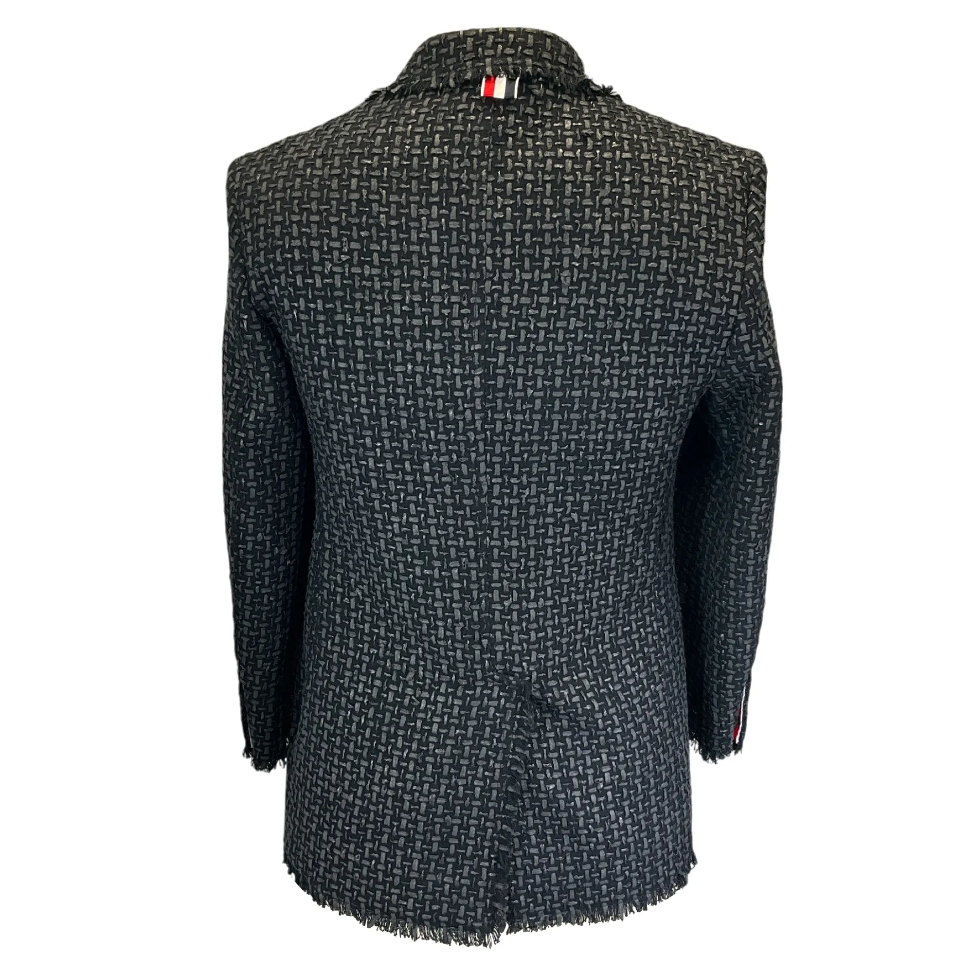 Thom Browne Black / Charcoal Grey Woven Cotton Blazer