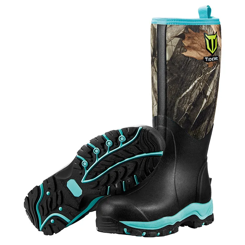 TideWe Hunting Boots for Women 15" Light Teal Blue