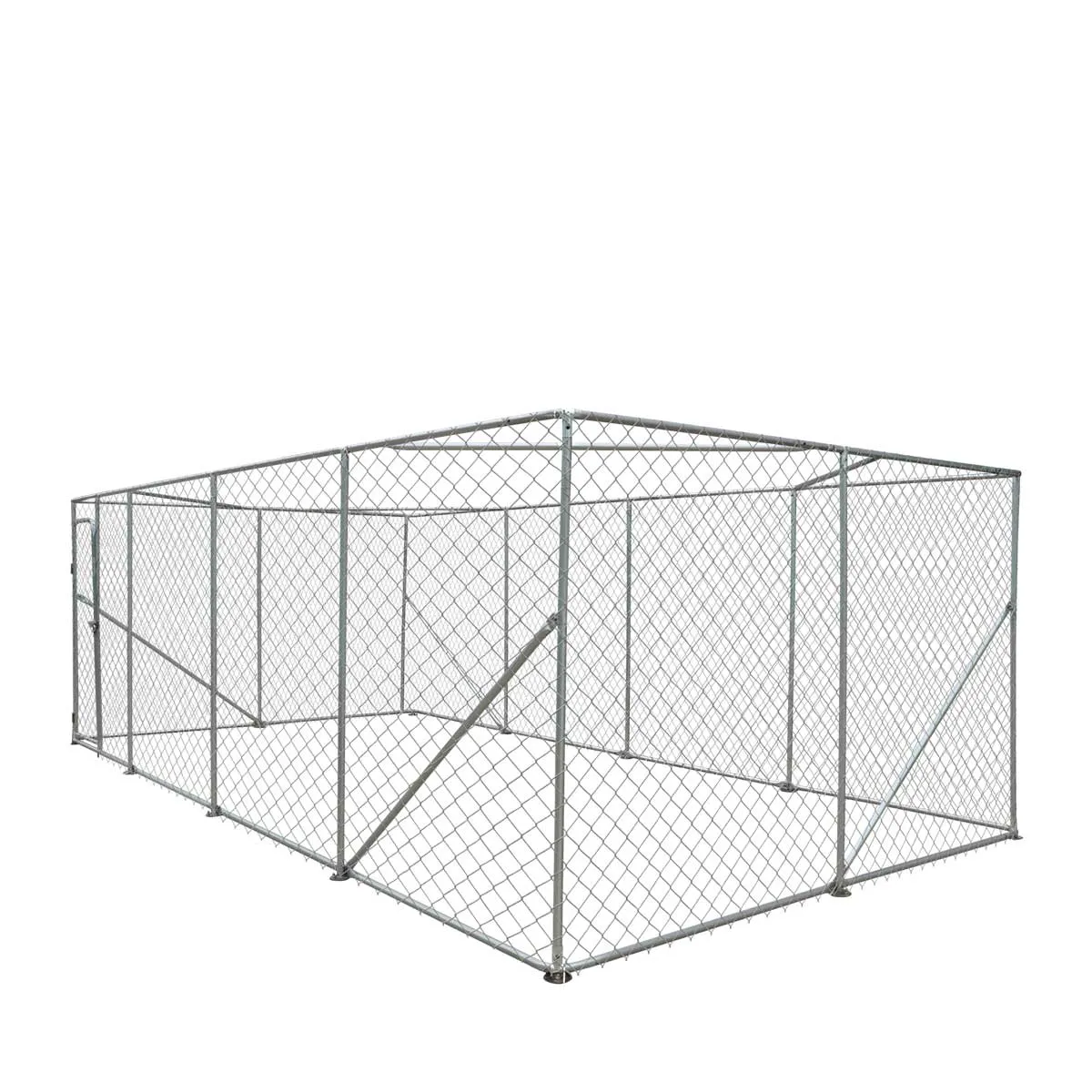 TMG Industrial 10’ x 20’ Outdoor Dog Kennel Playpen, Outdoor Dog Runner, Pet Exercise House, Lockable Gate, 6’ Chain-Link Fence, TMG-DCP1020