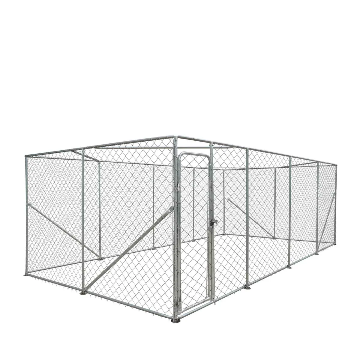 TMG Industrial 10’ x 20’ Outdoor Dog Kennel Playpen, Outdoor Dog Runner, Pet Exercise House, Lockable Gate, 6’ Chain-Link Fence, TMG-DCP1020