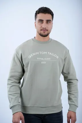 Tom Tailor Light Khaki Sweater With Front Logo Design