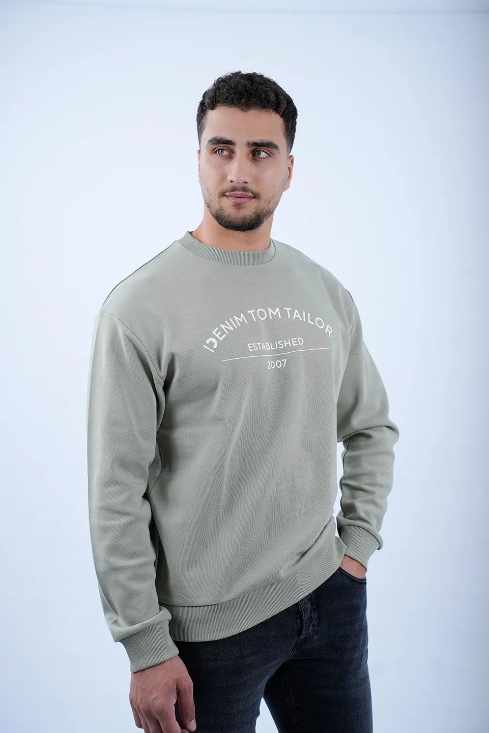 Tom Tailor Light Khaki Sweater With Front Logo Design