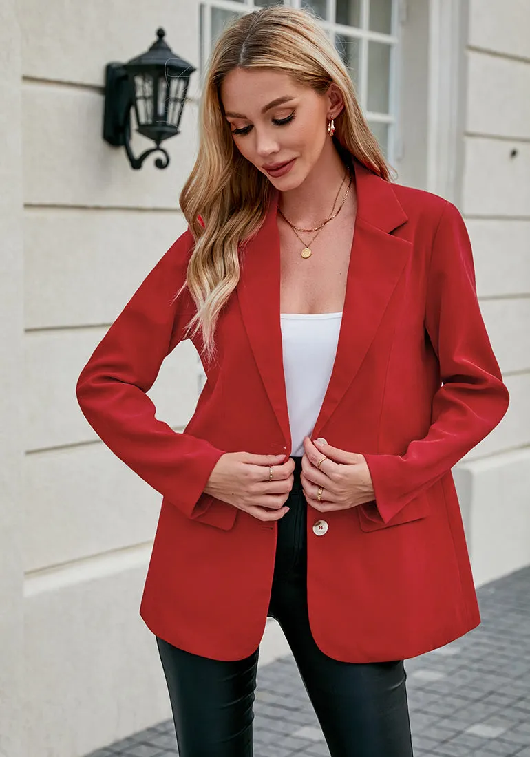 Tomato Women's Classic Twill Loose Fit Business Casual Blazer